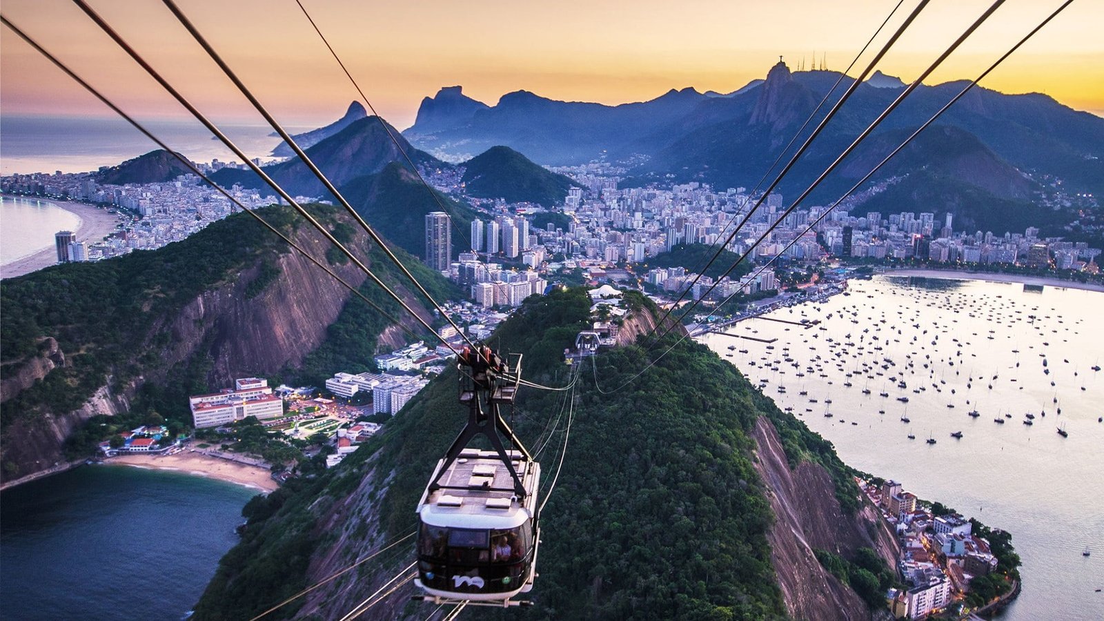 mountain range cable car sky aerial photography tourist attraction 2k