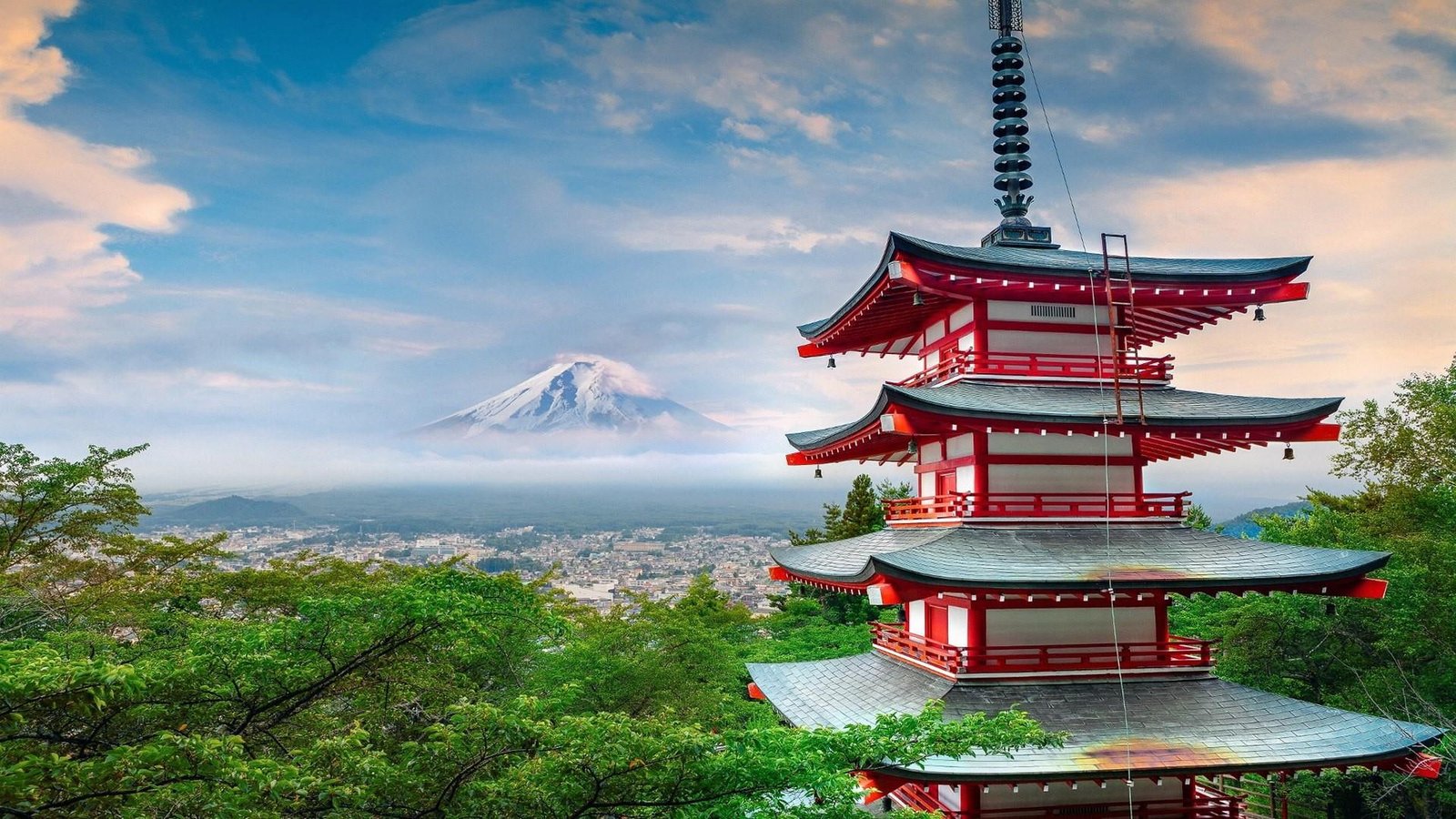 mountain fujiyoshida arakura asia japan mount fuji overlooking 2k
