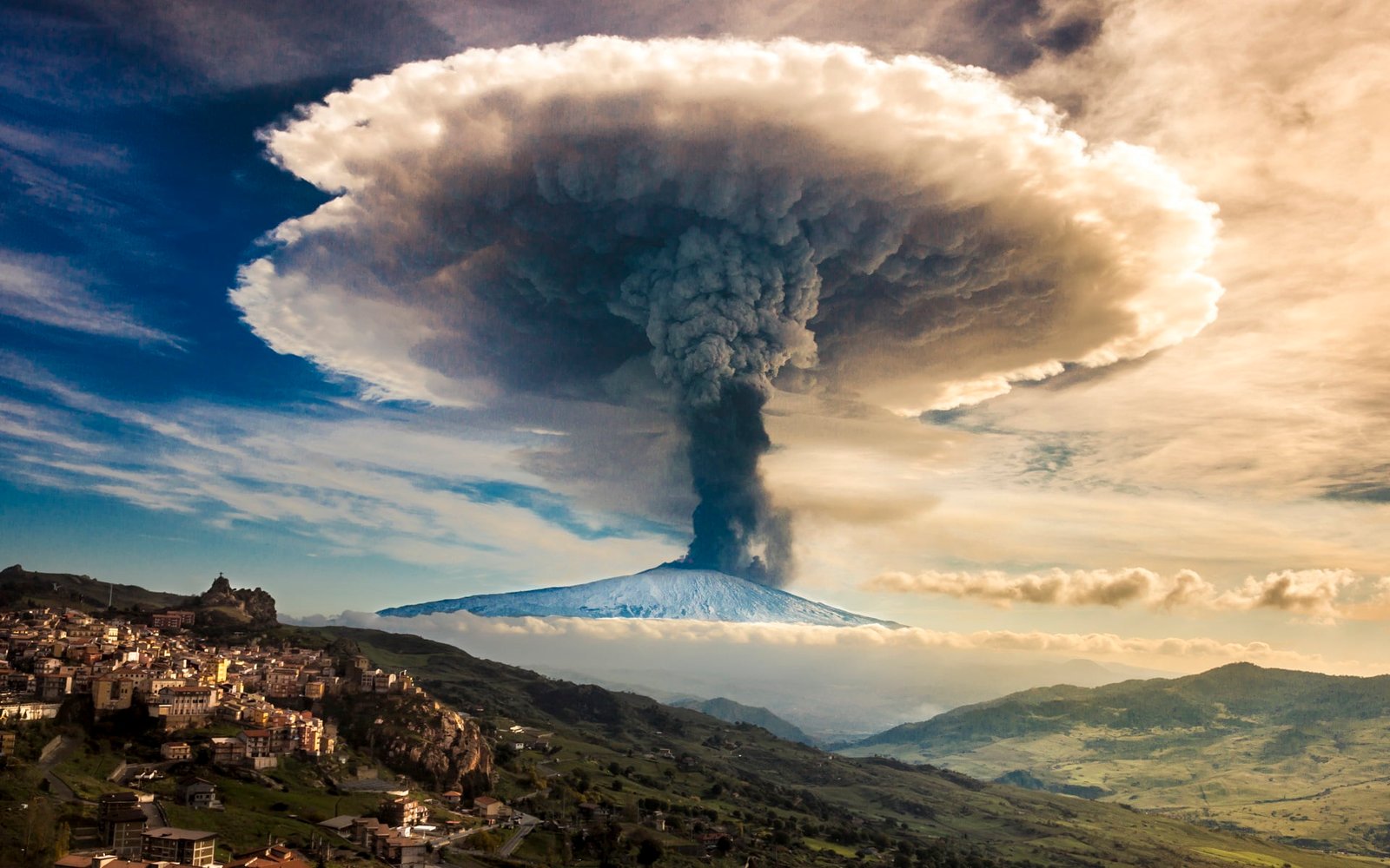 volcano eruption eruptions nature landscape mountains mushroom clouds 2k