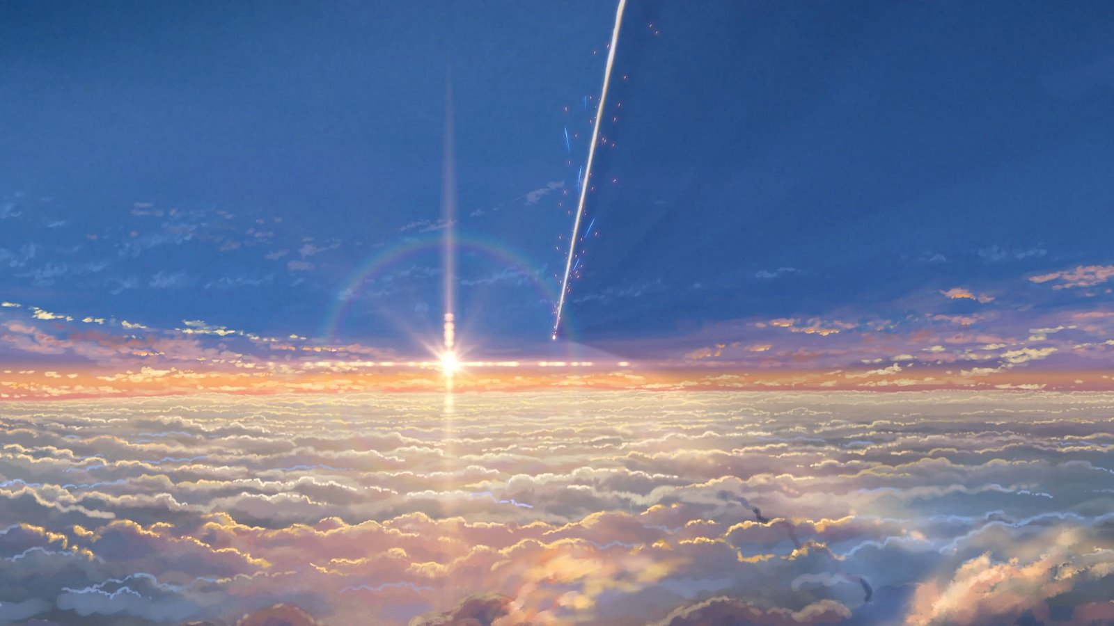 white clouds Kimi no Na Wa Makoto Shinkai cloud sky scenics nature 2k 4k