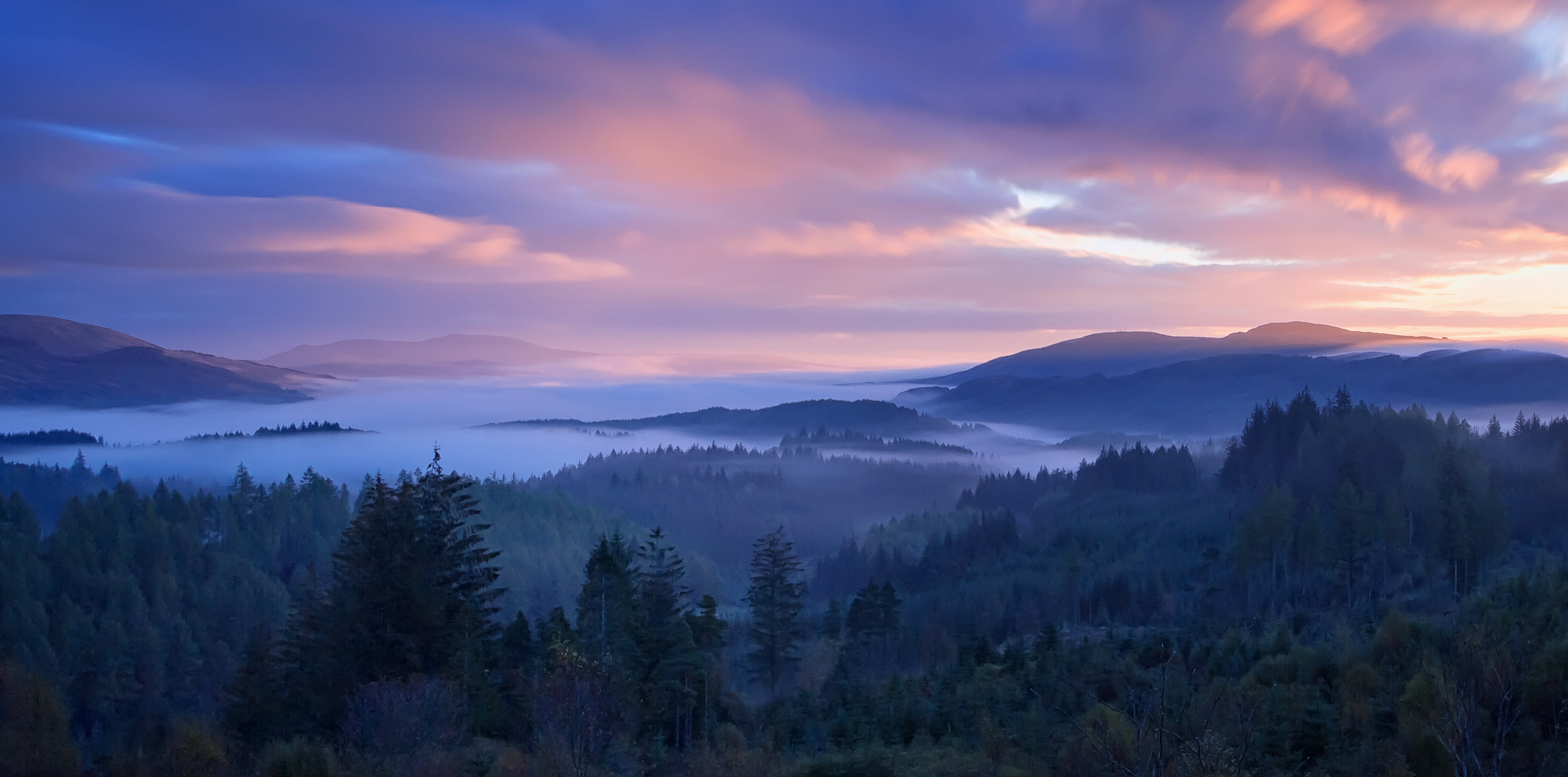 landscape photo of a mountain with green trees scotland 94 2k 4k