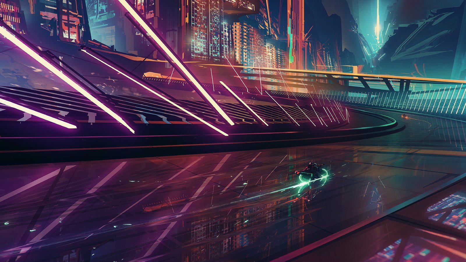 motorcycle wallpaper time lapse photography of on road during nighttime 2k