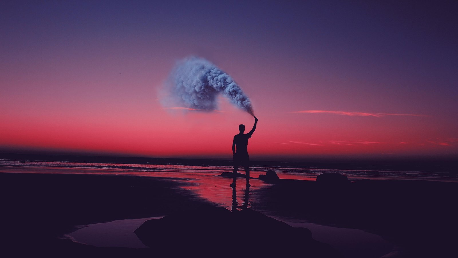 atmosphere amazing shore pink sky still life photography 2k 4k