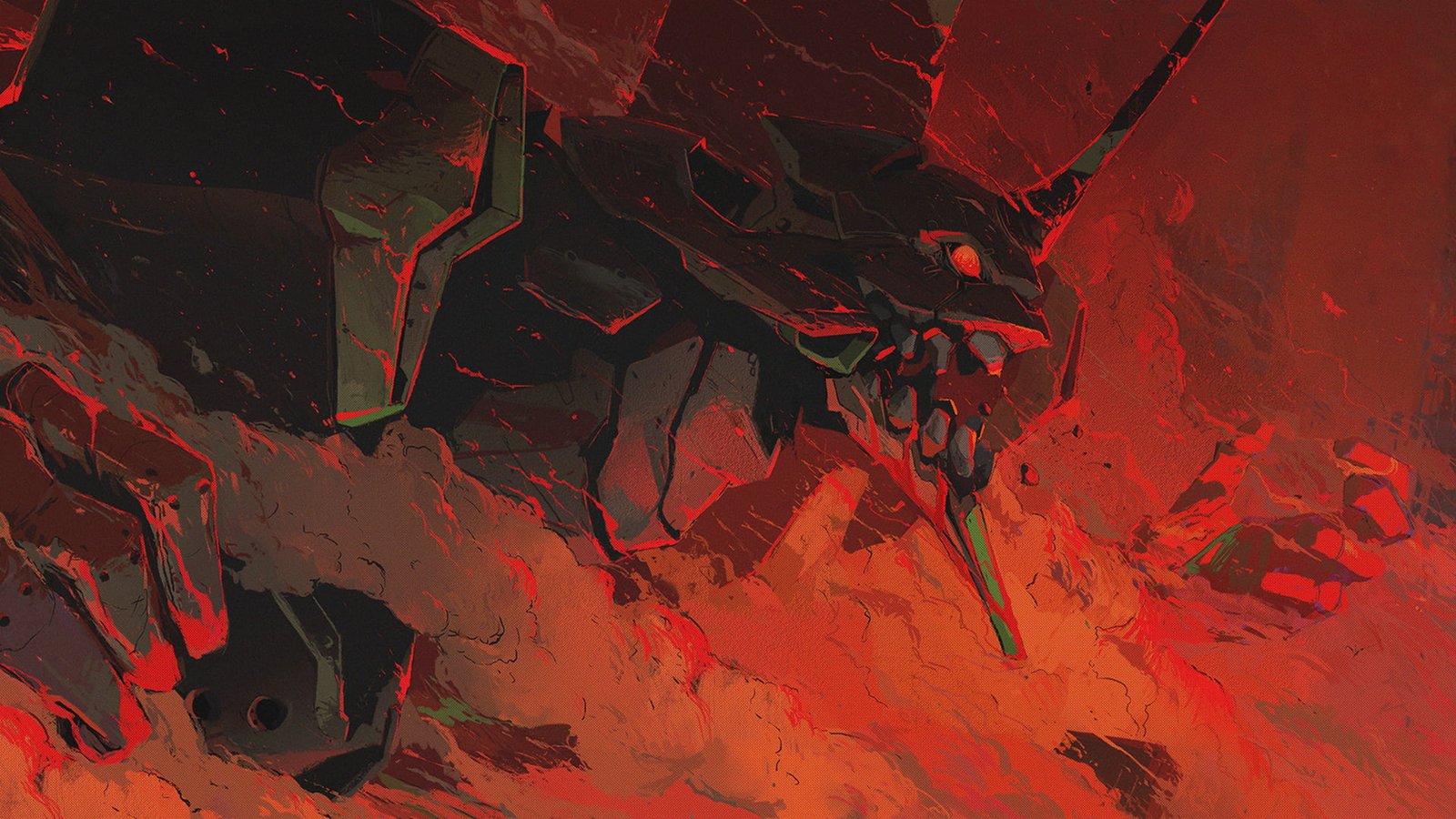 black dragon wallpaper Neon Genesis Evangelion mech EVA Unit 01 2k