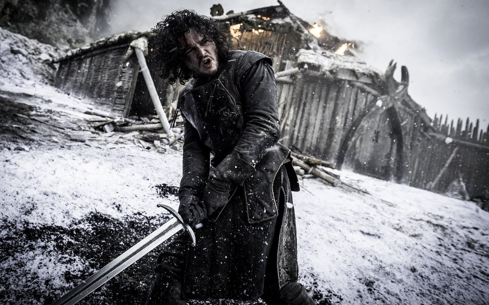 John Snow of Game Thrones Jon Kit Harington sword 2k