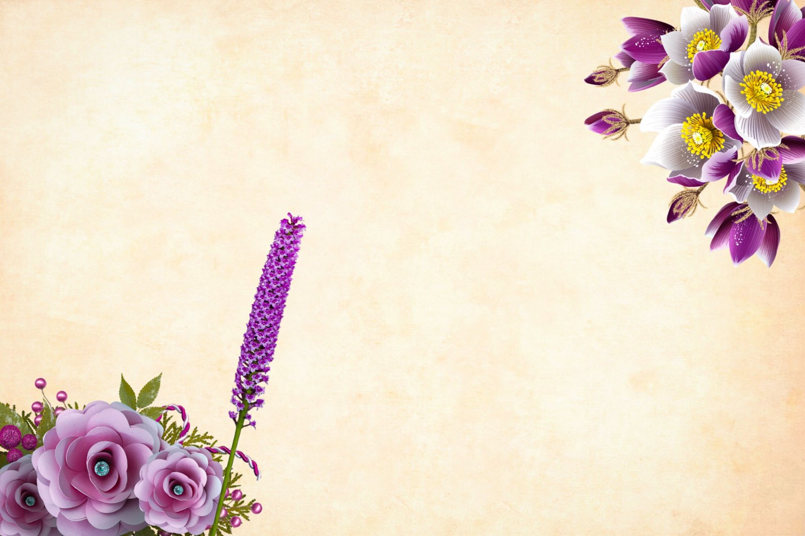 Ornate flowers illustrated over light background watercolor 2k