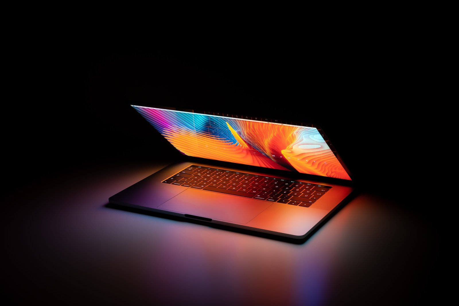 turned on laptop dark mode black late night work inspiration 2k 4k 5k
