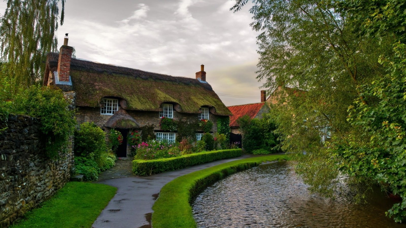 brown house architecture nature trees branch Ireland stone 2k