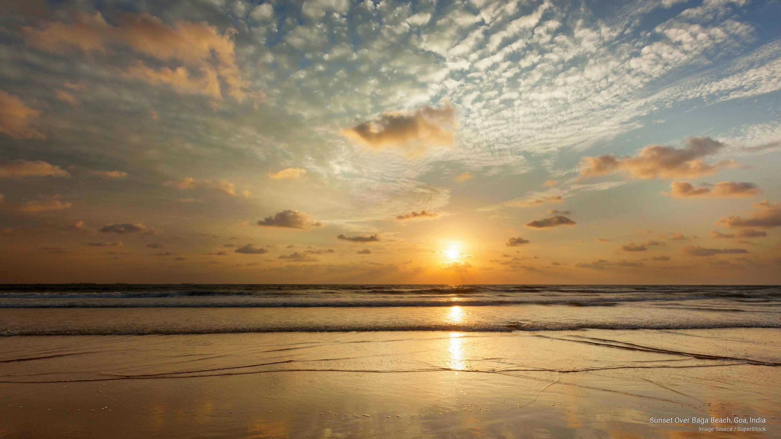 Sunset Over Baga Beach Goa India Beaches 2k