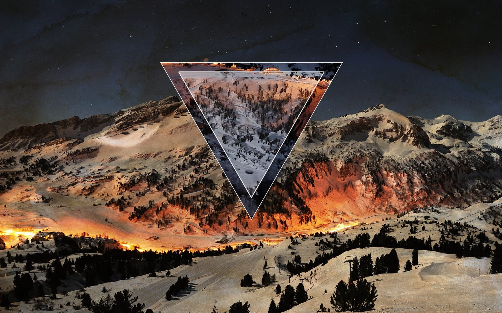 white snow capped mountain nature mountains polyscape triangle 2k