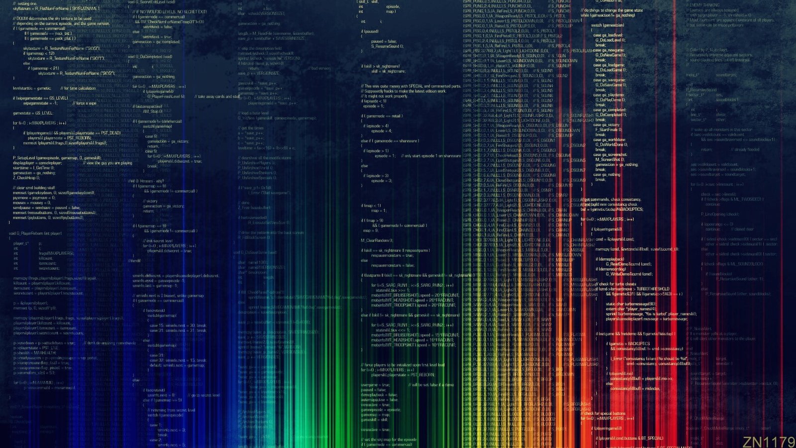 data code wallpaper rainbows lights colorful programming 2k
