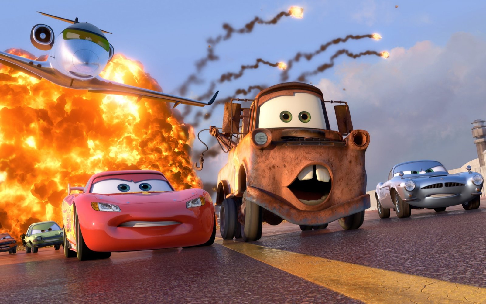 Disney Pixar Cars Lightning McQueen and Mater wallpaper machine 2k
