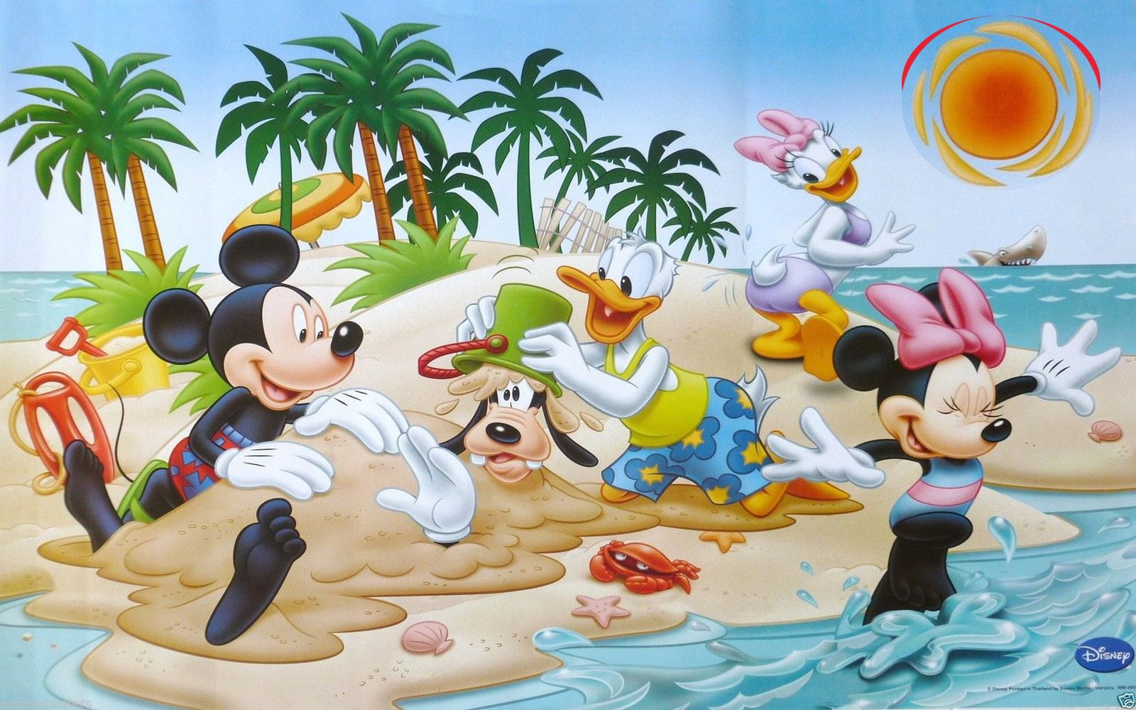 Donald Duck Daisy Mickey Mouse Minnie Aand Goofy Summer adventures at the beach cartoon Wallpaper HD 2k