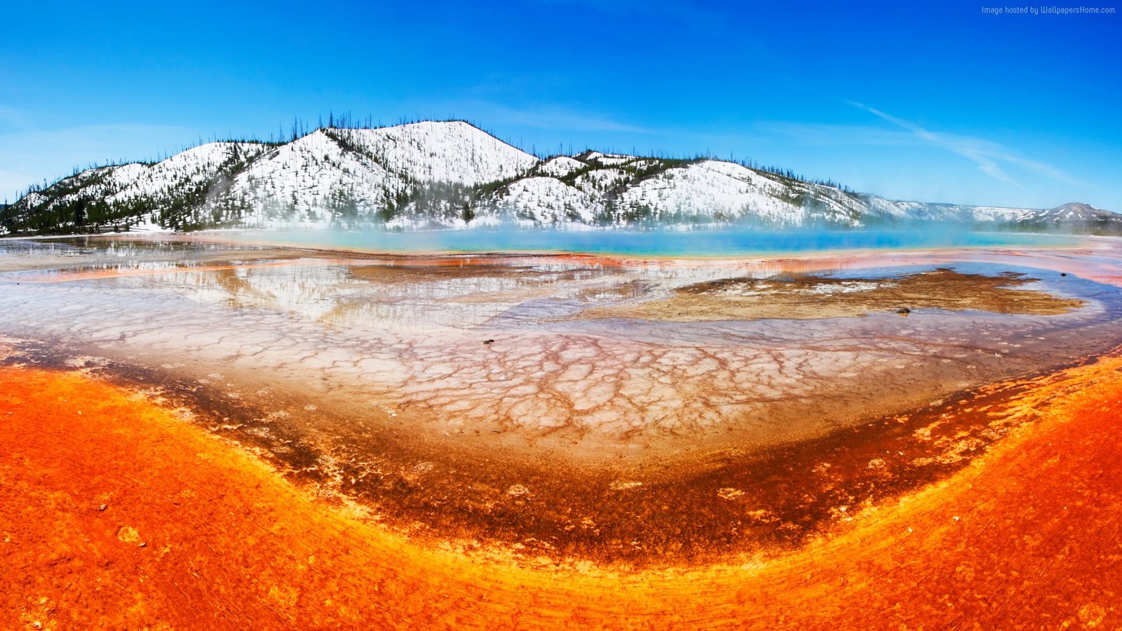 Yellowstone National Park mountain Grand Prismatic 2k
