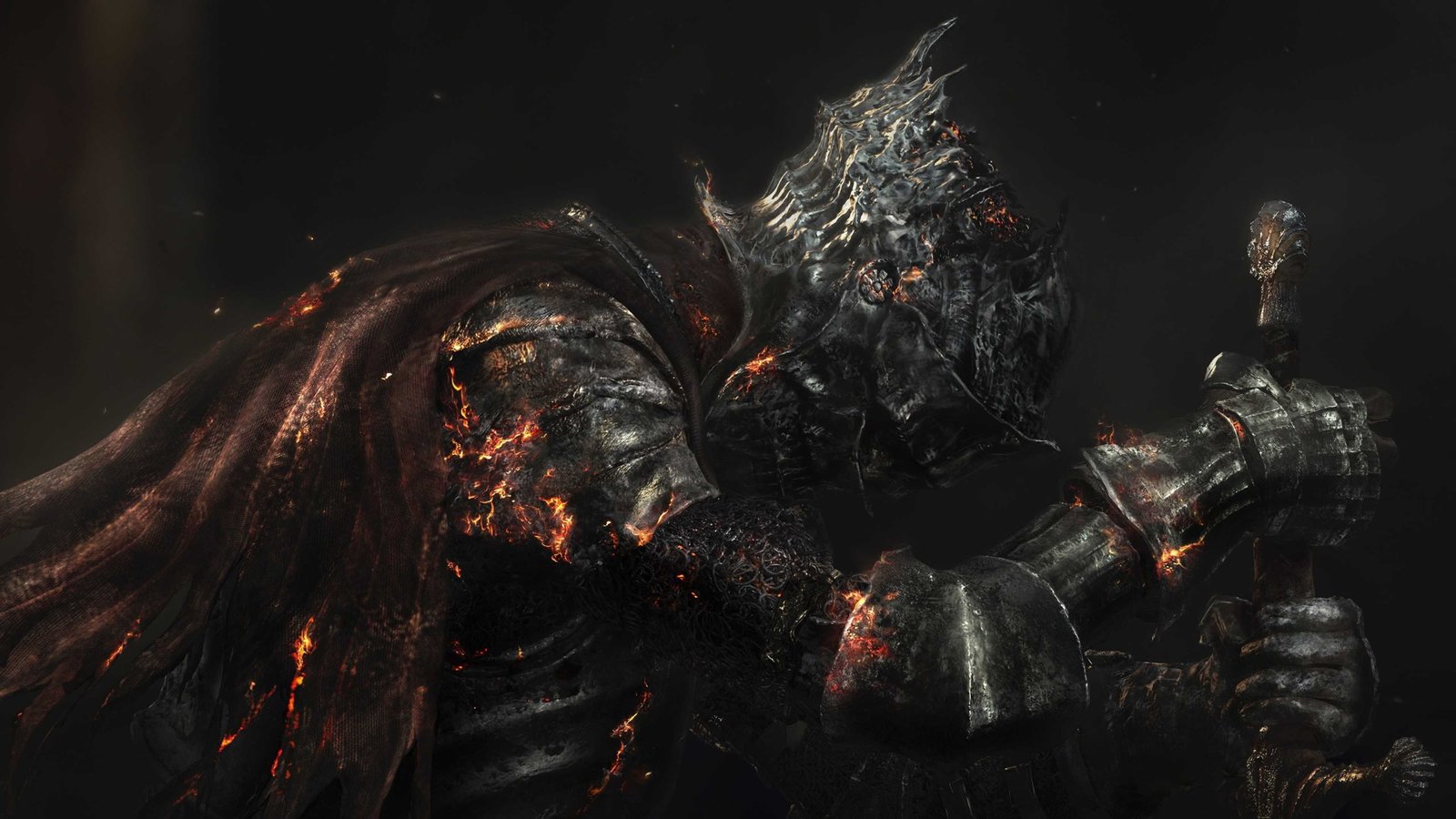 gray metal skull holding sword wallpaper video games Dark Souls III 2k 4k