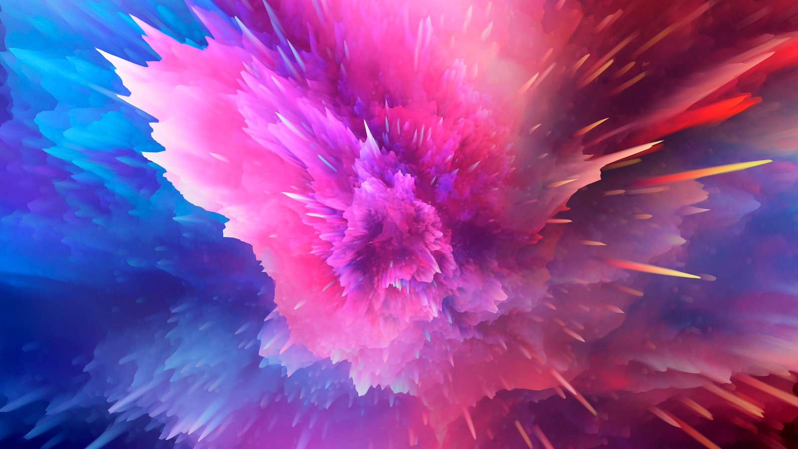 Color Burst pink red blue abstract 2k 4k