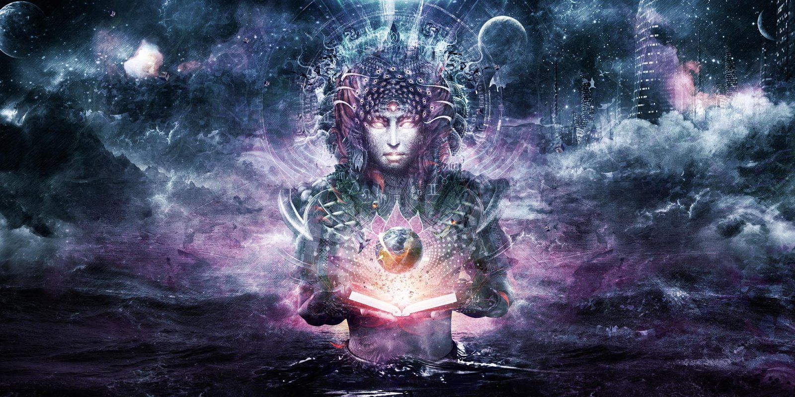 psychedelic abstract gods books space sea Cameron Gray 2k