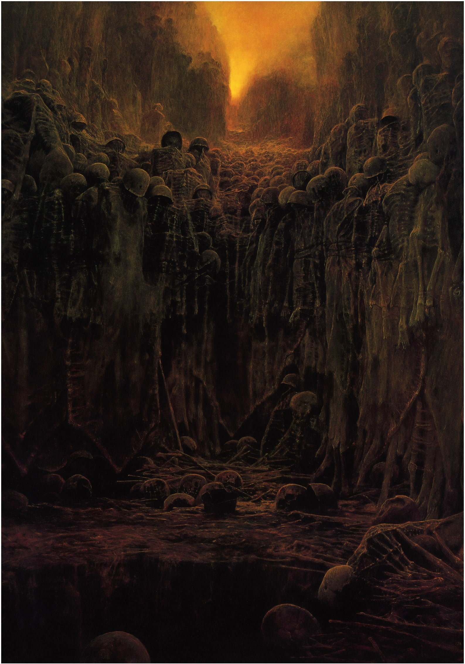 brown and black abstract painting Zdzis aw Beksi ski tree 2k