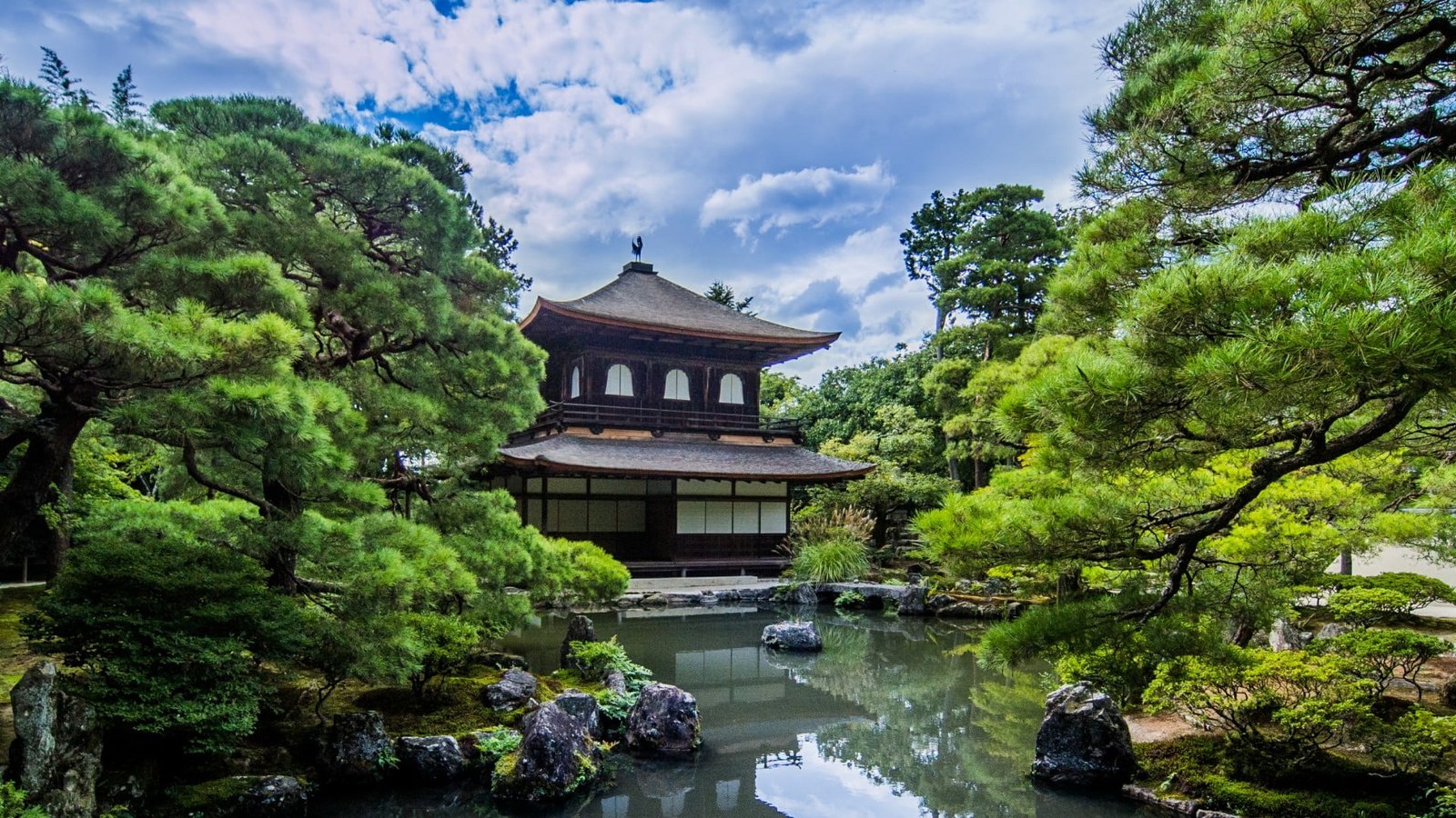 tourist attraction ginkakuji zen temple landscape garden 2k