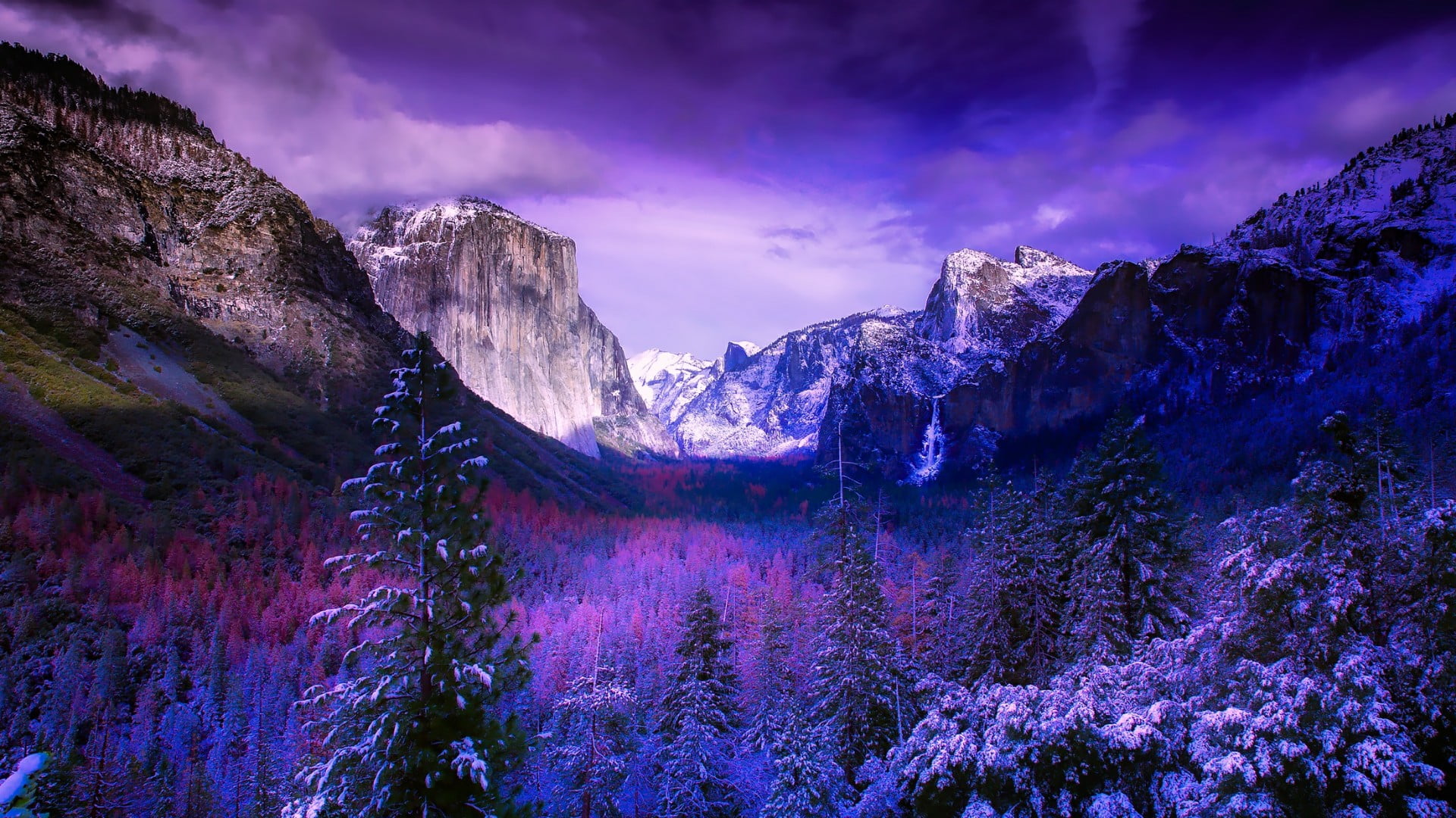 winter hoarfrost united states california half dome yosemite valley 2k