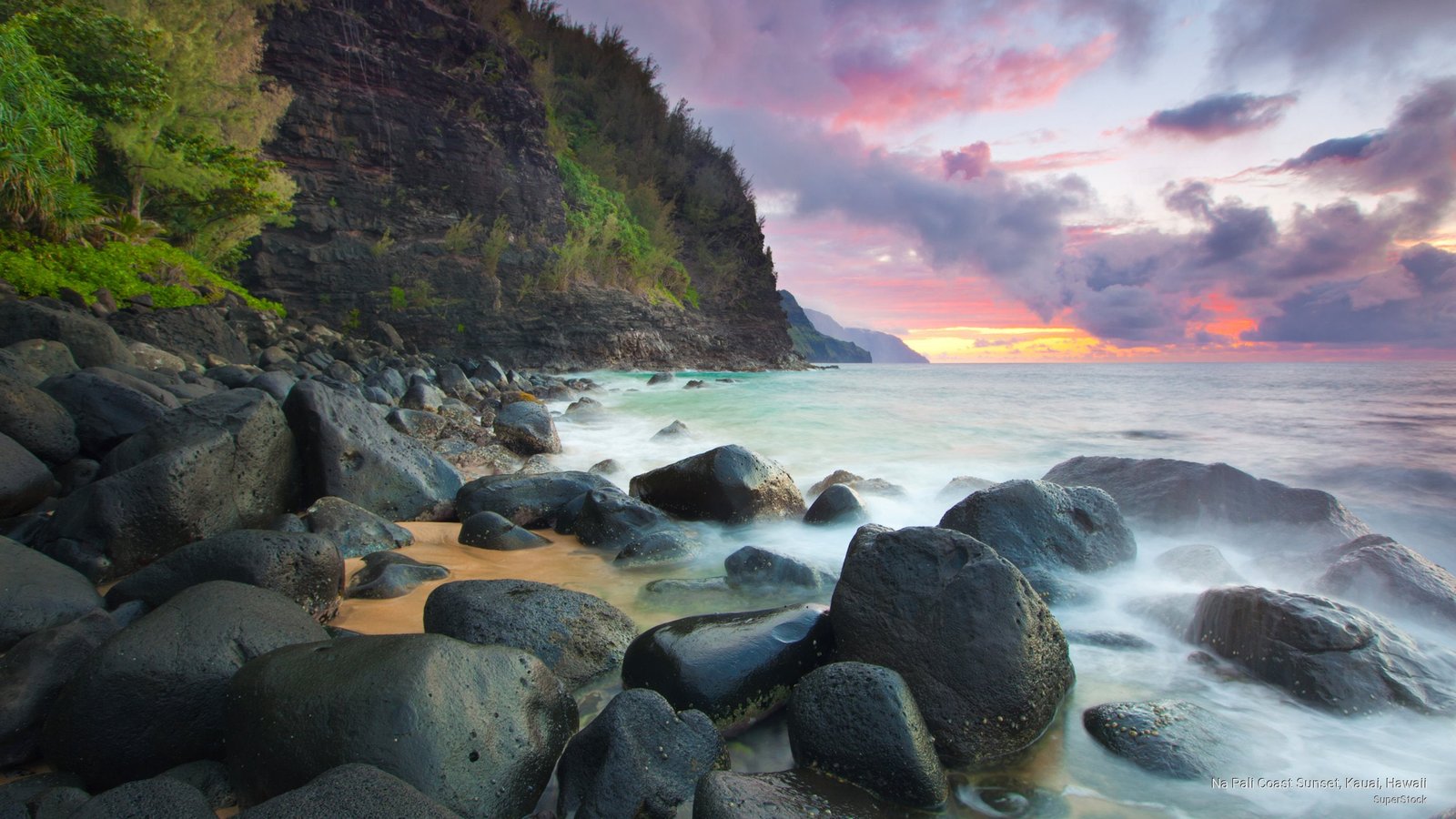 Na Pali Coast Sunset Kauai Hawaii Beaches 2k