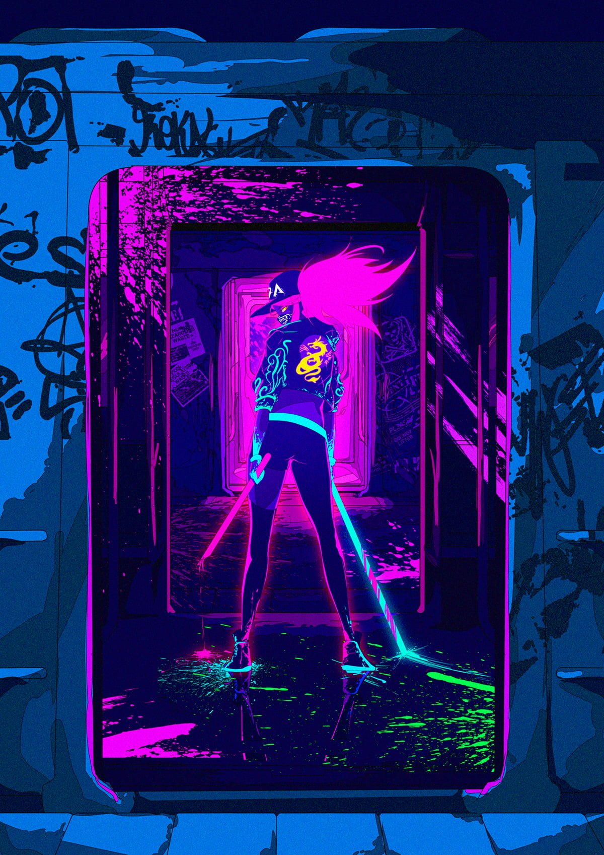 Akali League of Legends video games artwork digital art
