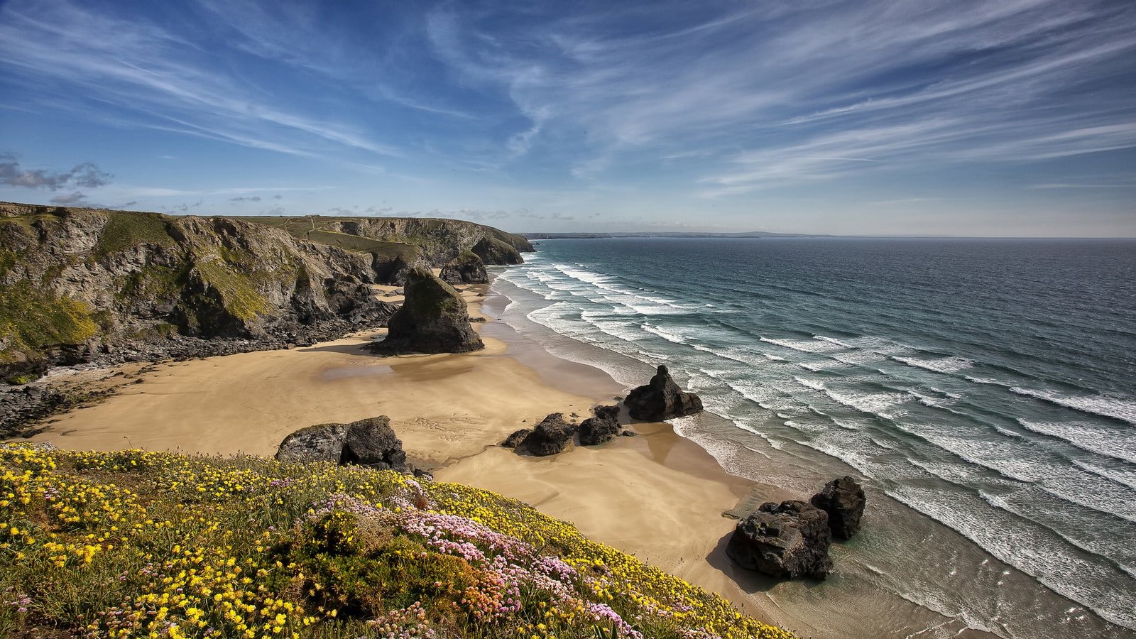 landscape England coast North Cornish nature sea water 2k