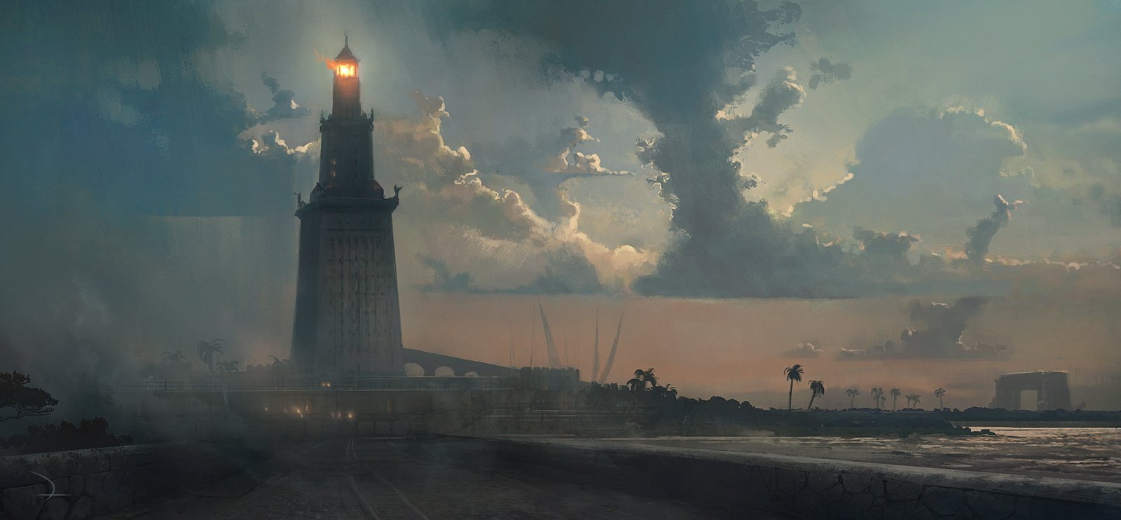 beige tower with light on top digital Assassin s Creed Origins 2k