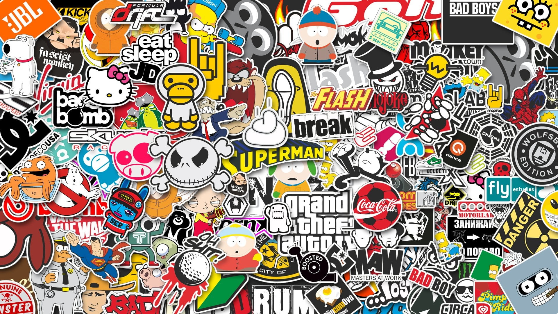 assorted vinyl sticker lot logo icons artwork communication 2k