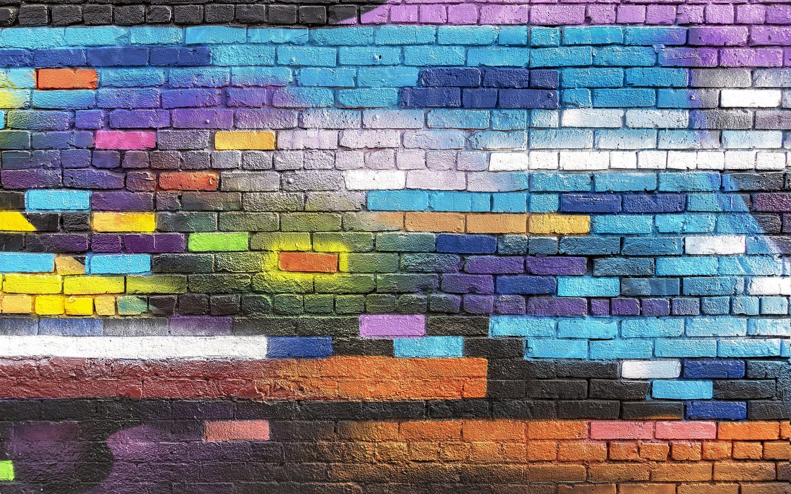 colorful wall graffiti textures paint brick street art 2k 4k