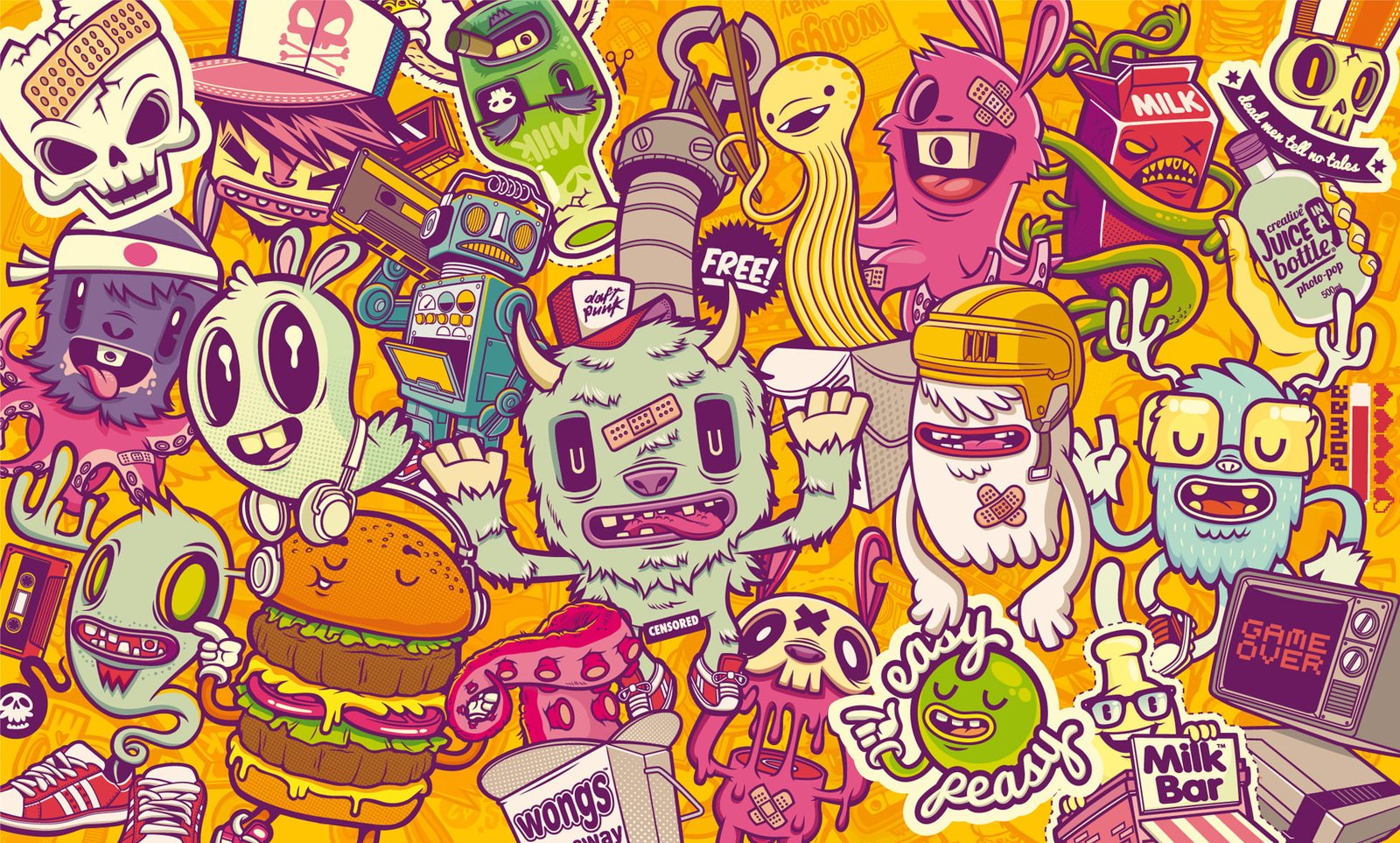 multicolored cartoon character illustration fantasy art sketches 75 2k