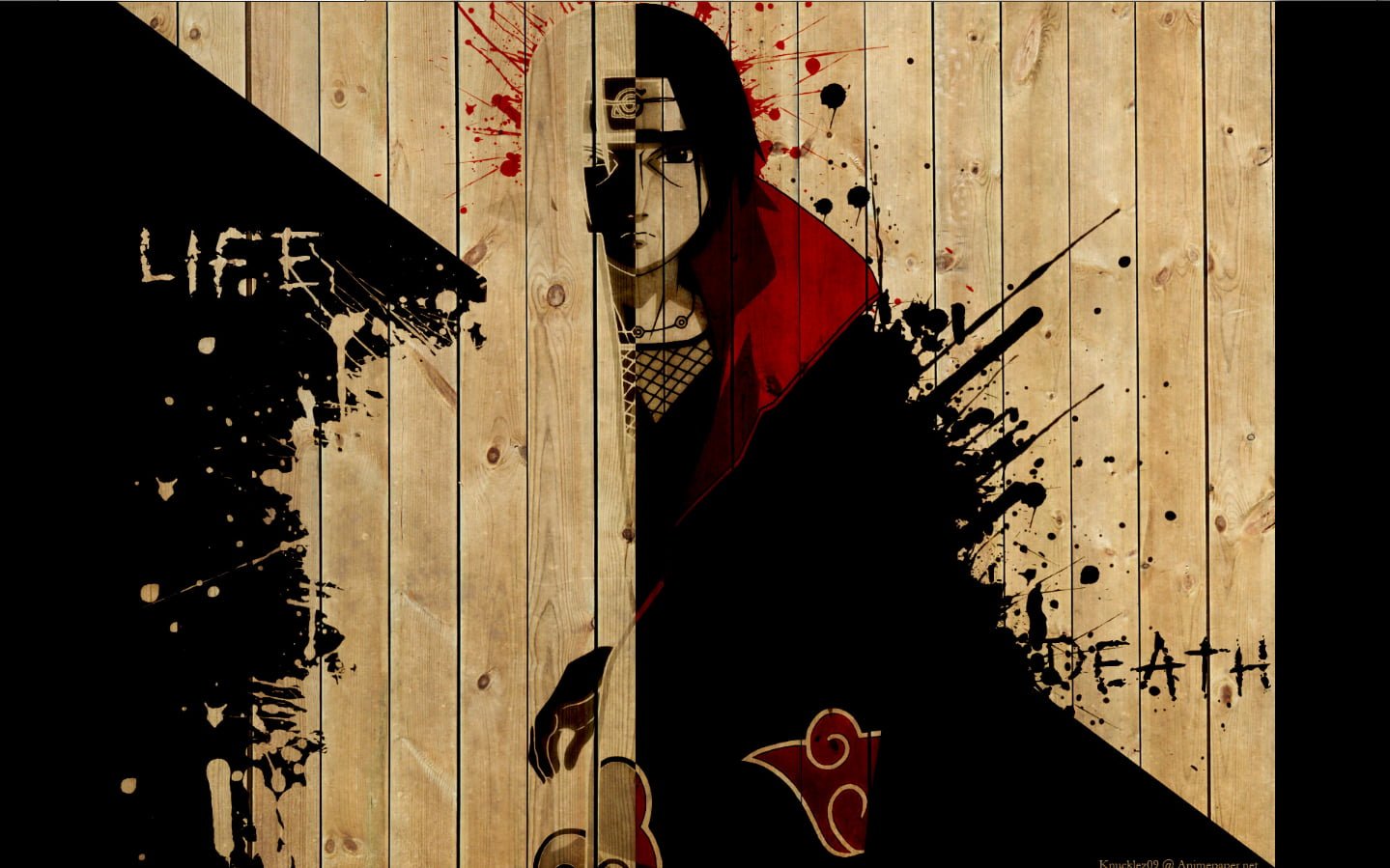 Uchiha Itachi illustration Naruto Shippuuden anime paint splatter