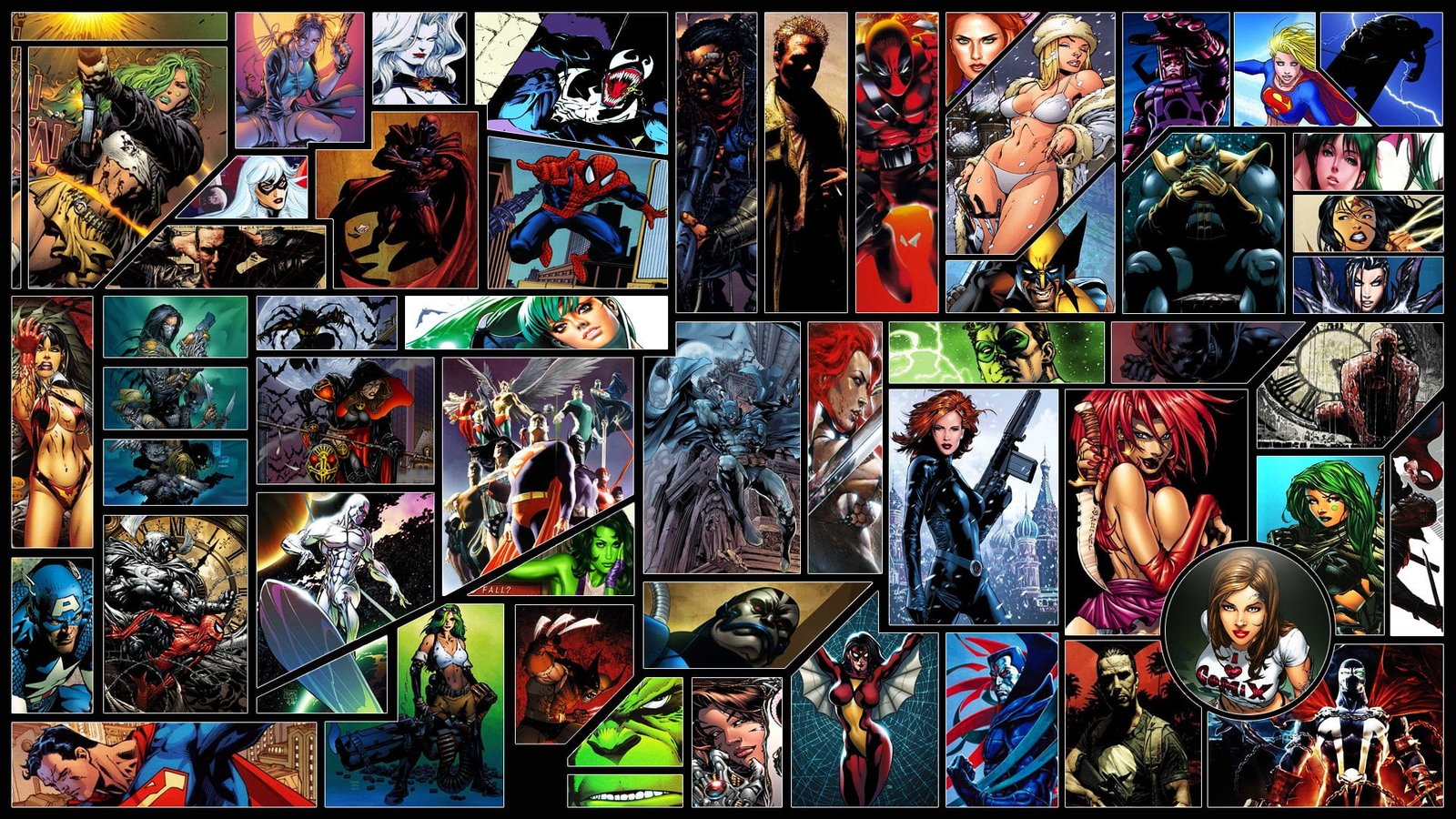 assorted superhero collage Comics Marvel Apocalypse 2k