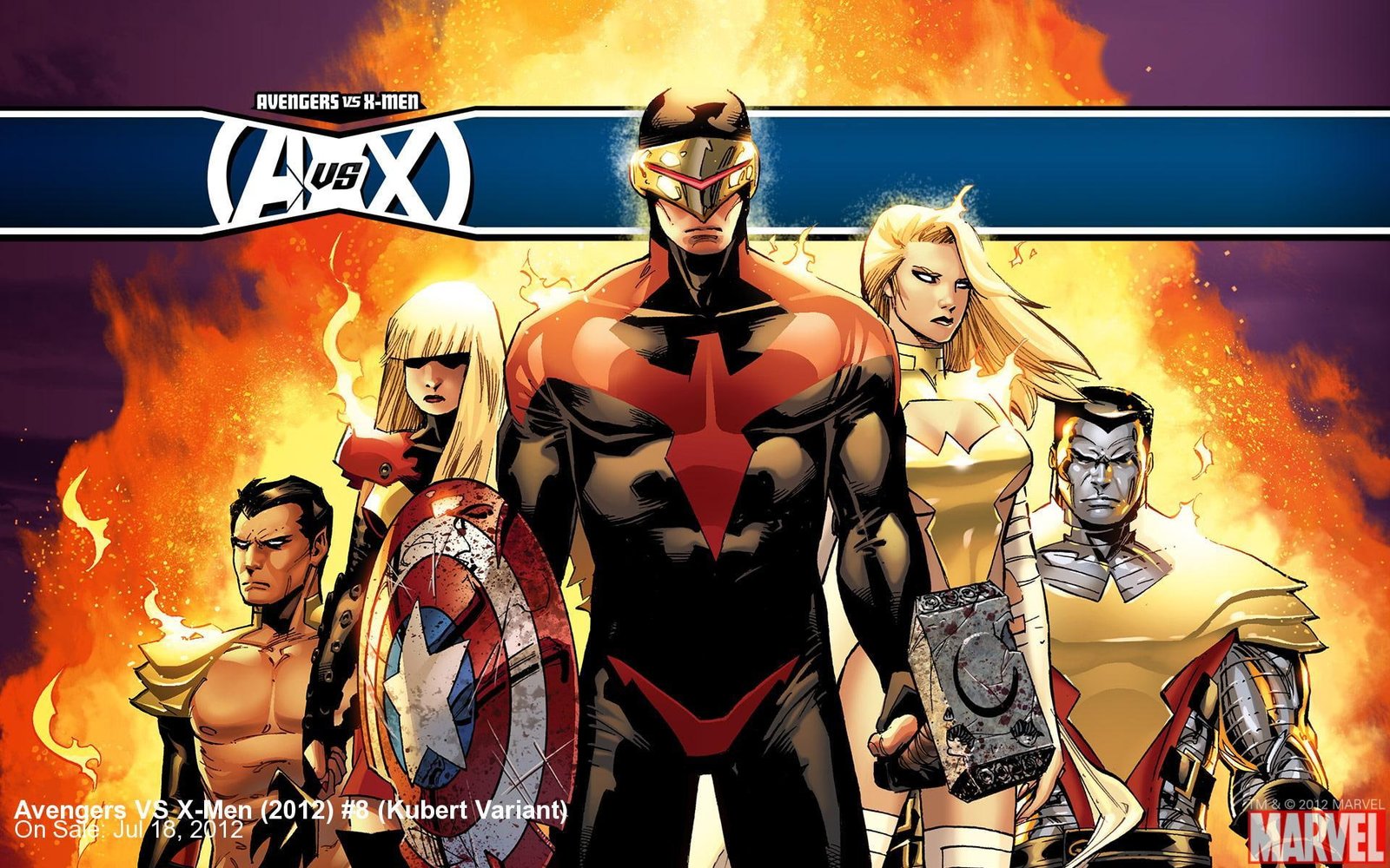 Avengers VS Men comic wallpaper mutants superheroes colossus 2k