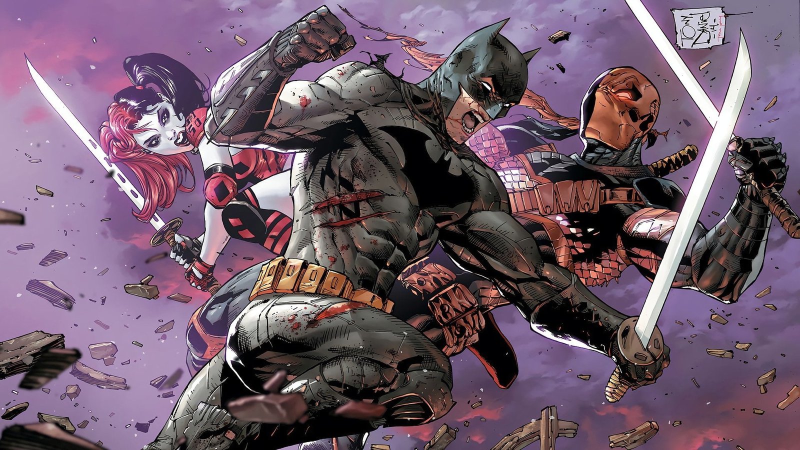 girl blood fantasy Batman men comics battle weapons 2k