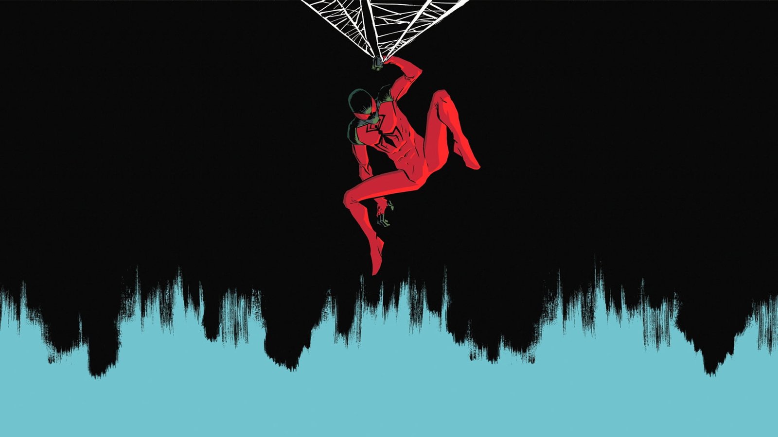 Marvel Spider Man hanging on web illustration Scarlet 2k
