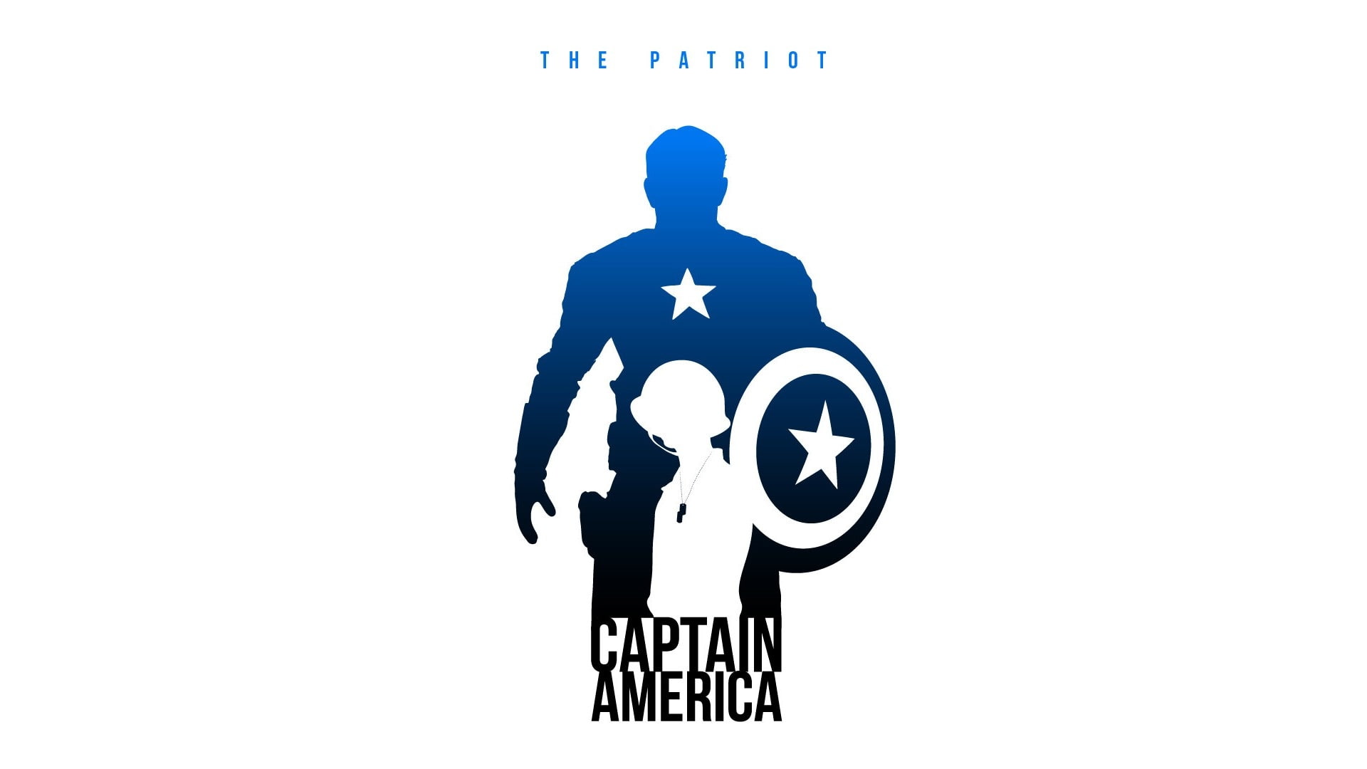 minimalistic captain america silhouettes superheroes marvel comics the avengers posters fan art whit Art Minimalistic HD 2k