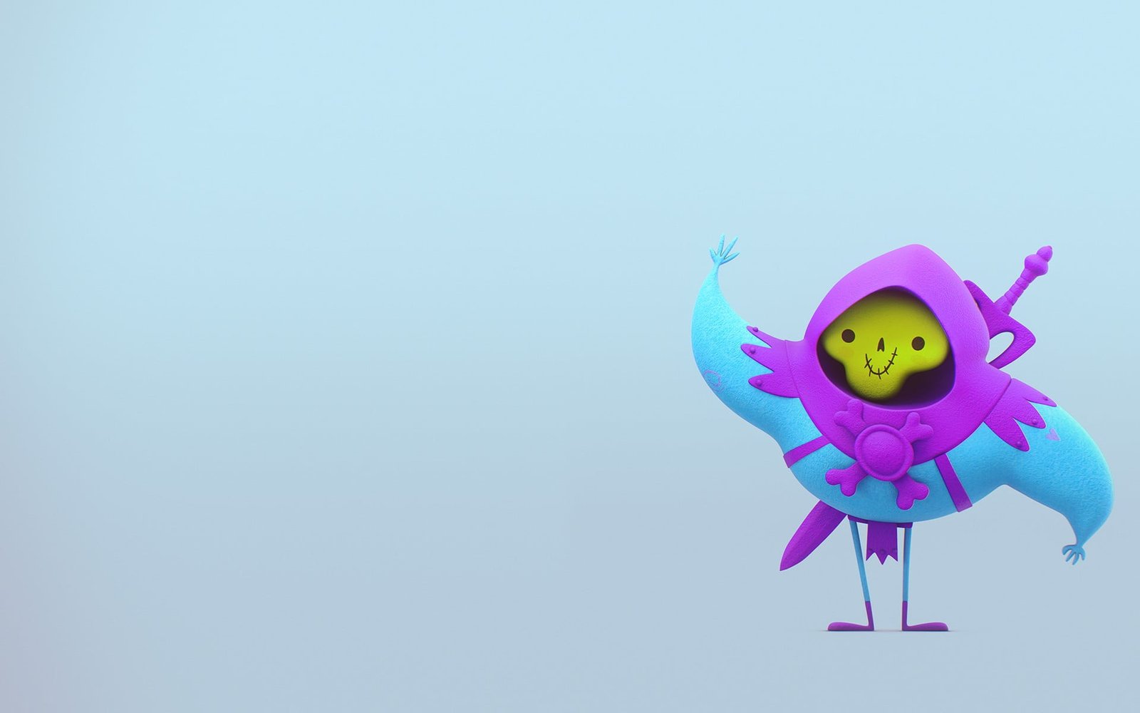 Skeletor wallpaper digital art superhero sword weapon 2k