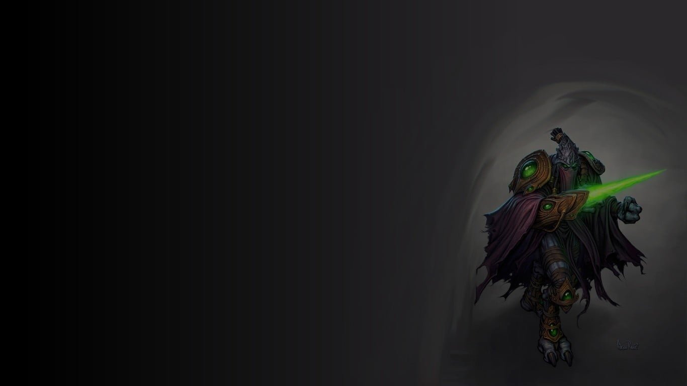 superhero character wallpaper Starcraft II Protoss copy space