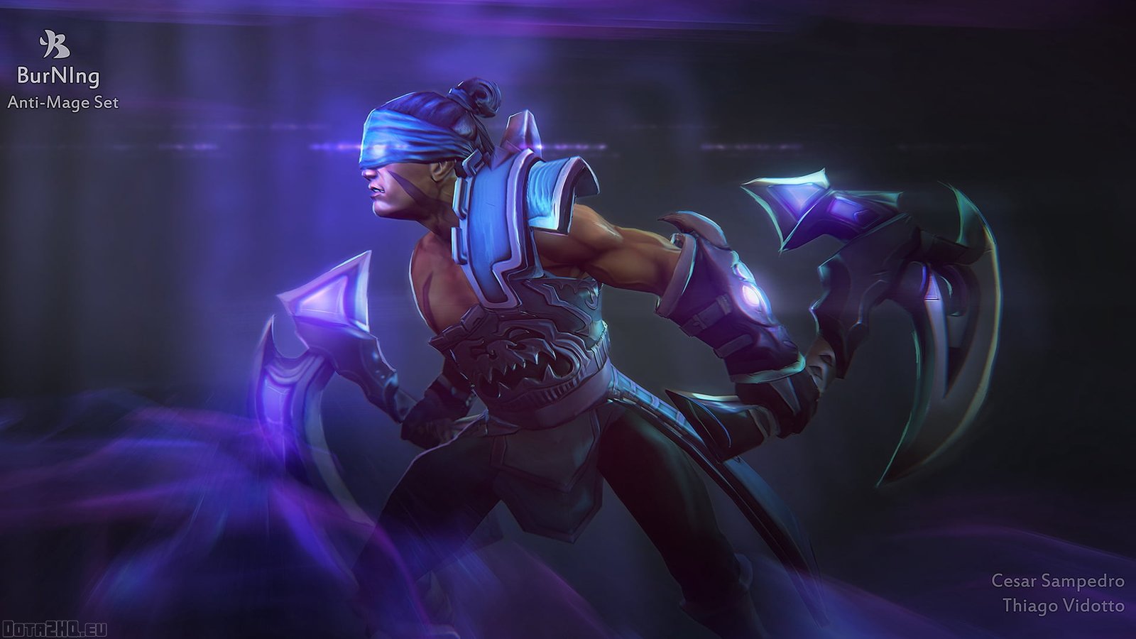 Dota 2 Anti Mage wallpaper burning set futuristic science 2k