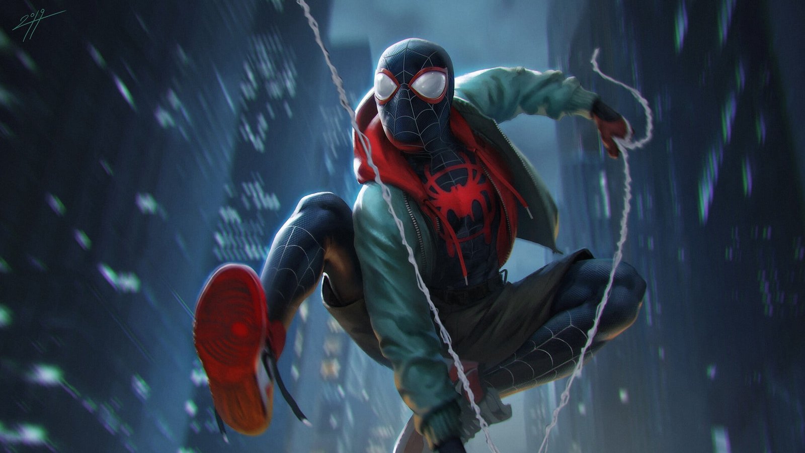 Miles Morales Spider Man artwork superhero 2k