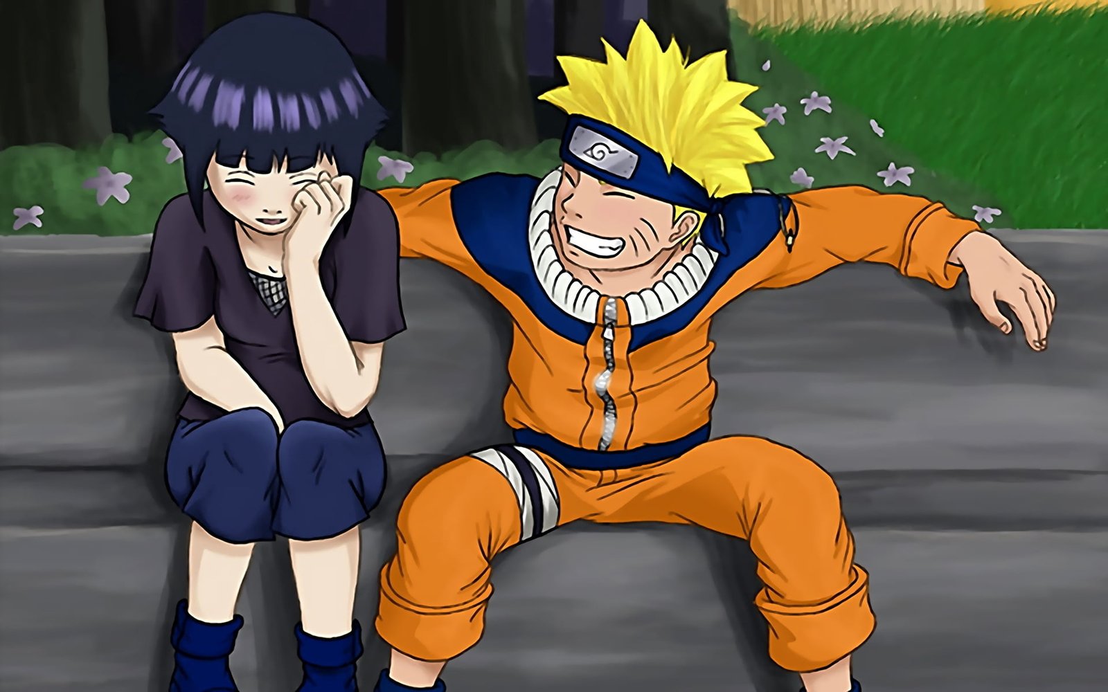 Naruto and Hinata wallpaper girl man crying joy bench vector 2k