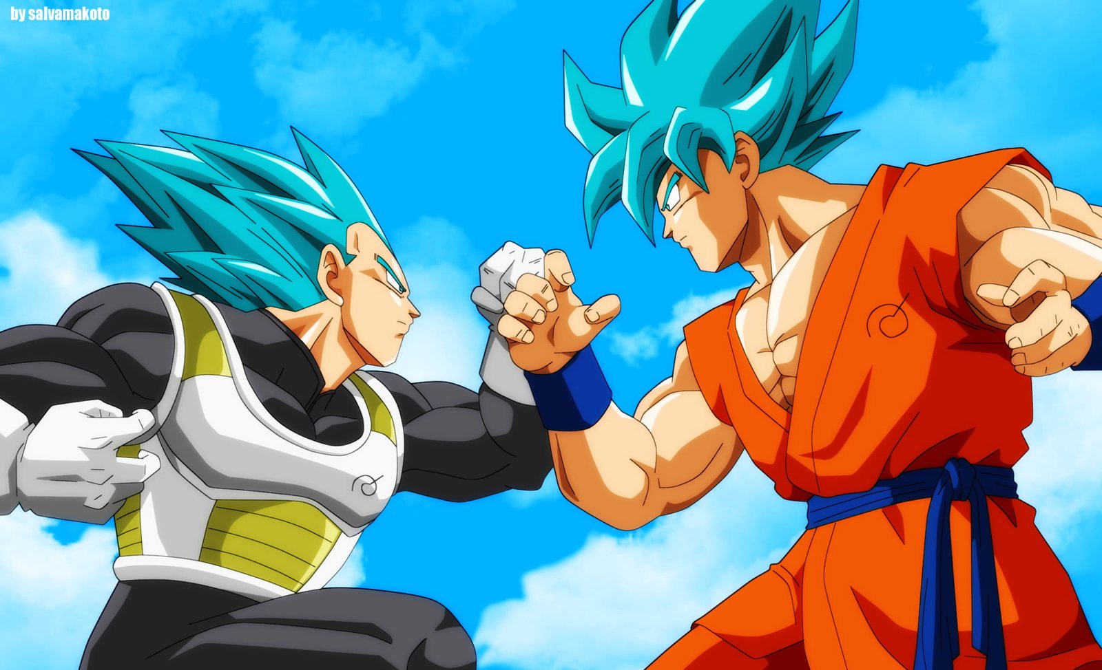 Dragon Ball Z characters wallpaper Super Goku Saiyan Blue 2k