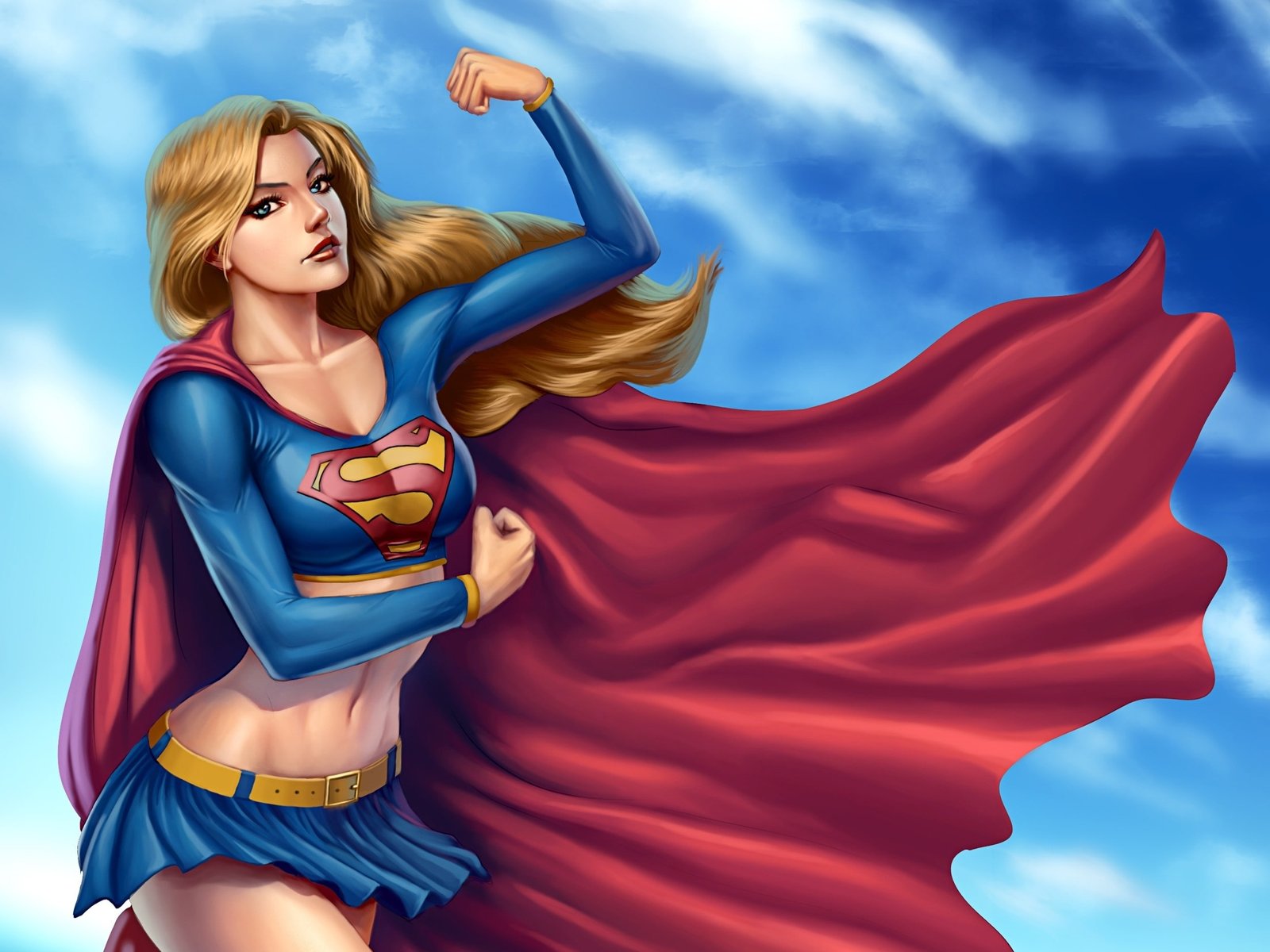 Supergirl Superman superhero superheroines artwork affectation 2k