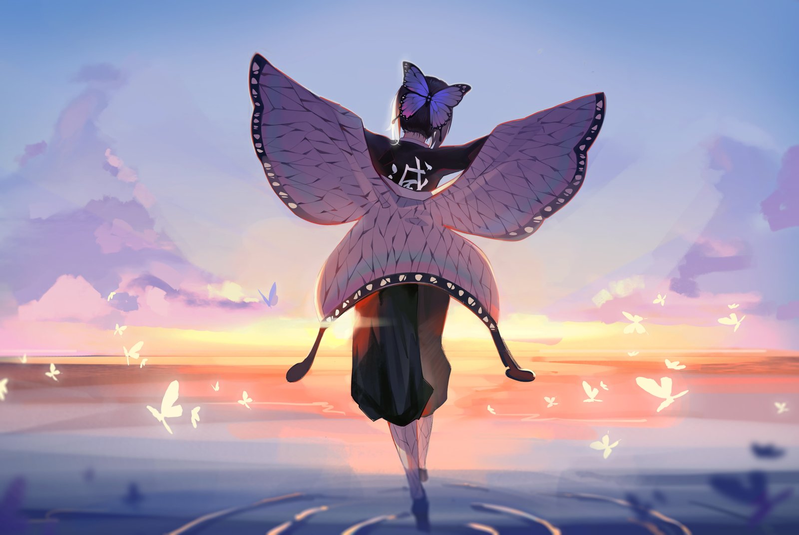 Anime Demon Slayer Kimetsu no Yaiba Butterfly Girl Shinobu Kochou 2k 4k 5k