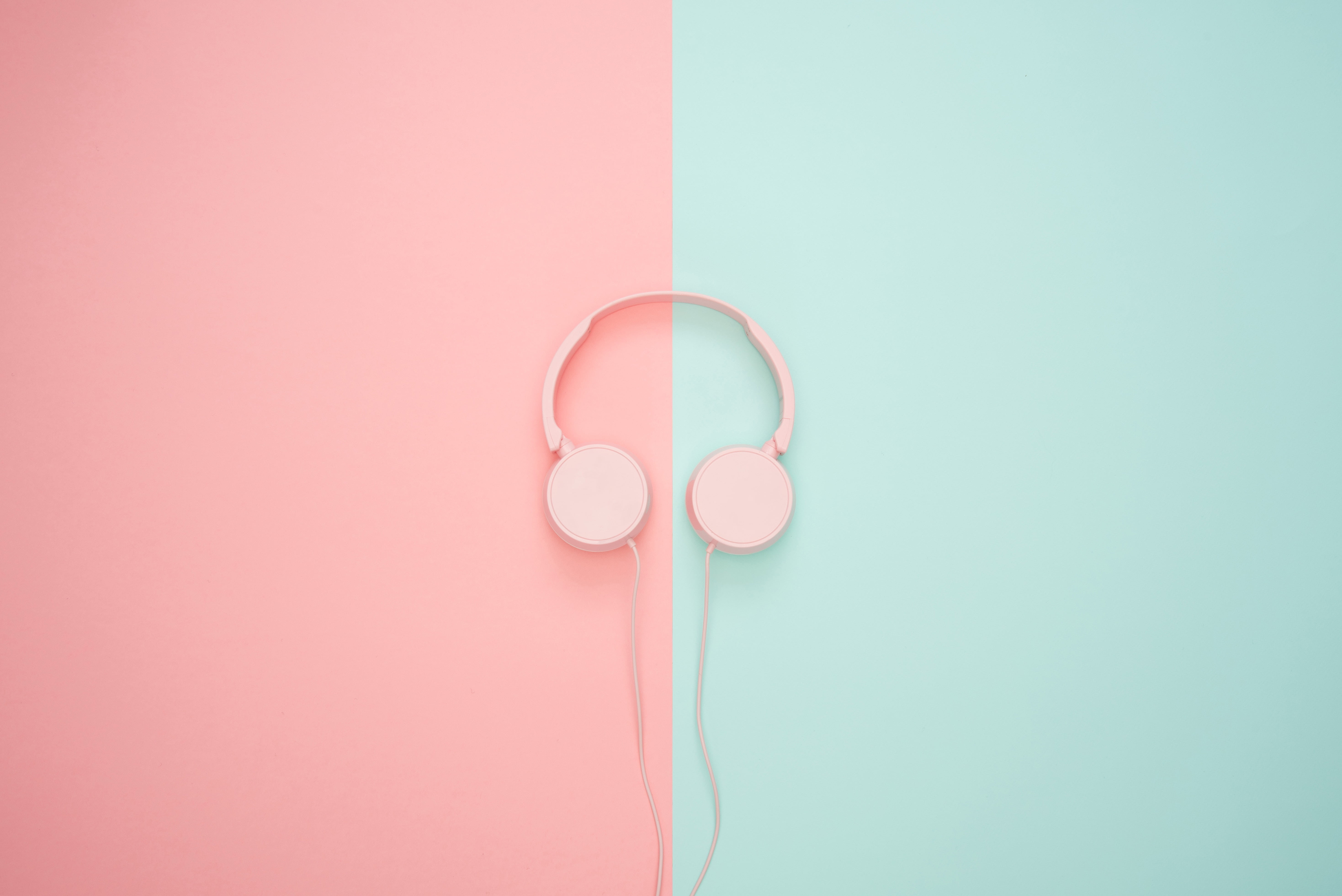 pink corded headphones minimalism pastel stethoscope healthcare And Medicine 2k 4k 5k