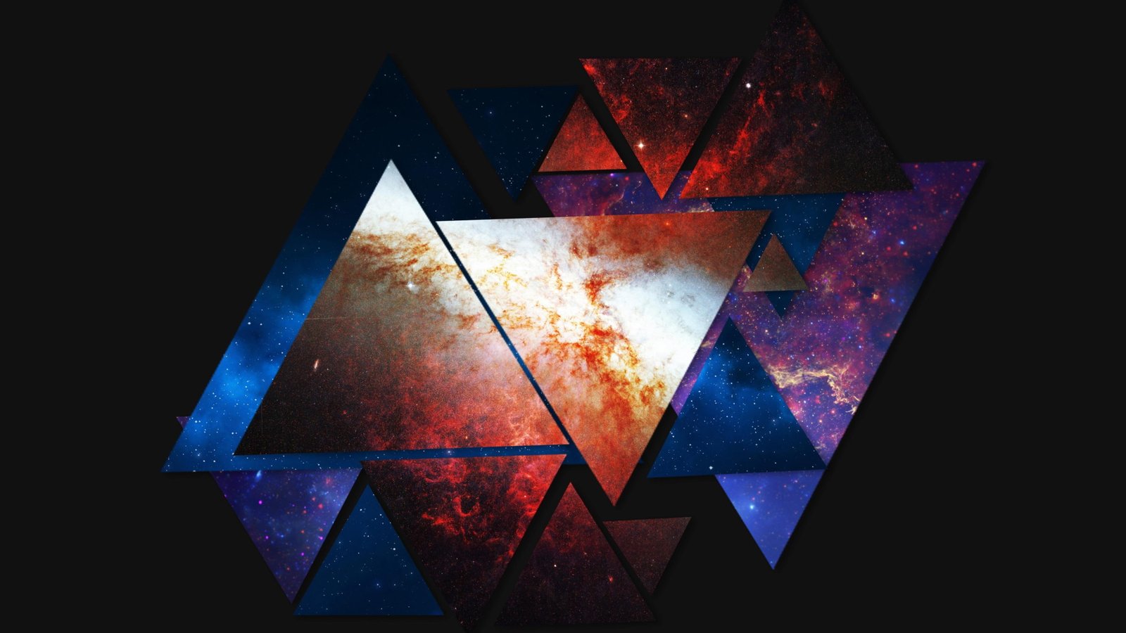 space nebula star planet triangles abstract art darkness 40 2k 4k