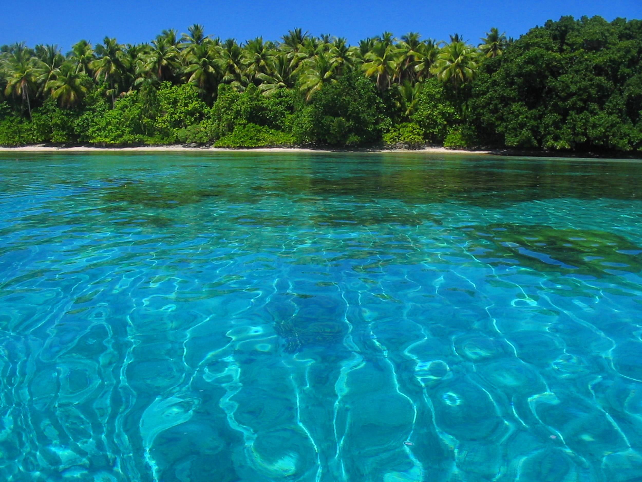 View To Beach Across Lagoon Marshall Isls islands tropical 2k