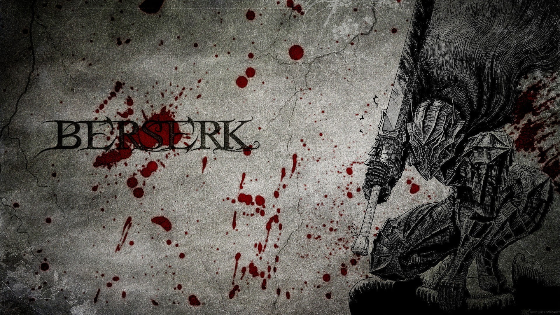Berserk wallpaper manga Guts Kentaro Miura anime armor sword 2k