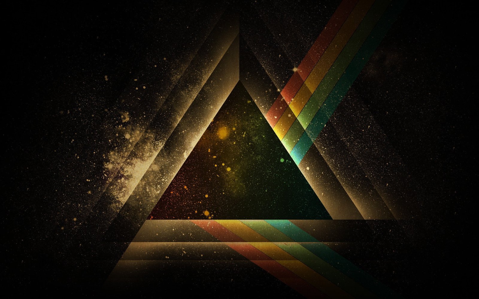 black and brown triangle digital wallpaper Pink Floyd abstract 2k